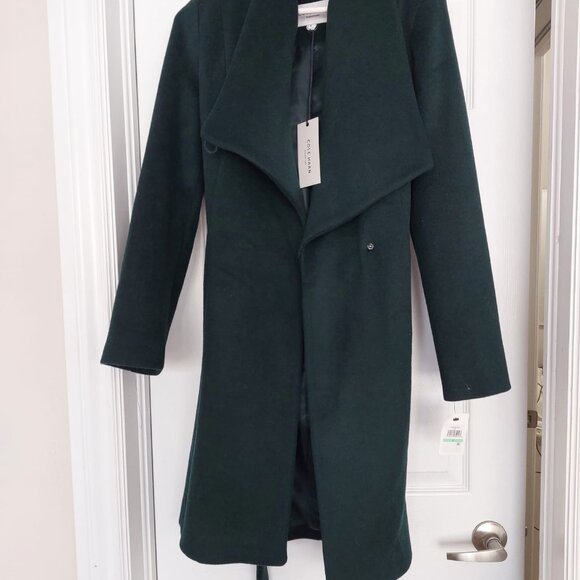 Cole Haan Women's Natural Wool Blend Belted Wrap Coat - Picture 3 of 3